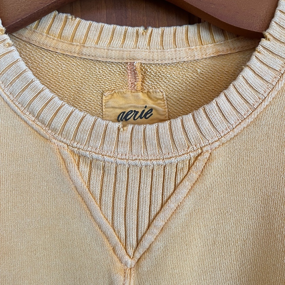 Aerie Oversized Gold Crewneck Sweatshirt - Picture 3 of 4